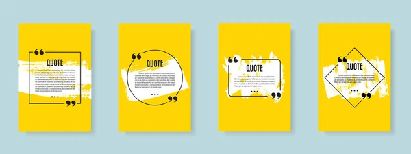 Quote Speech Bubble Blank Templates Set Vectoe Eps — Stock Vector