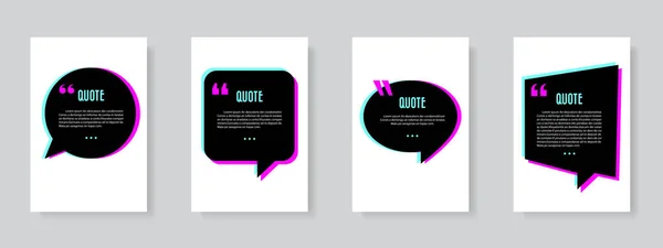 Quote Speech Bubble Blank Templates Set Vectoe Eps — Stock Vector