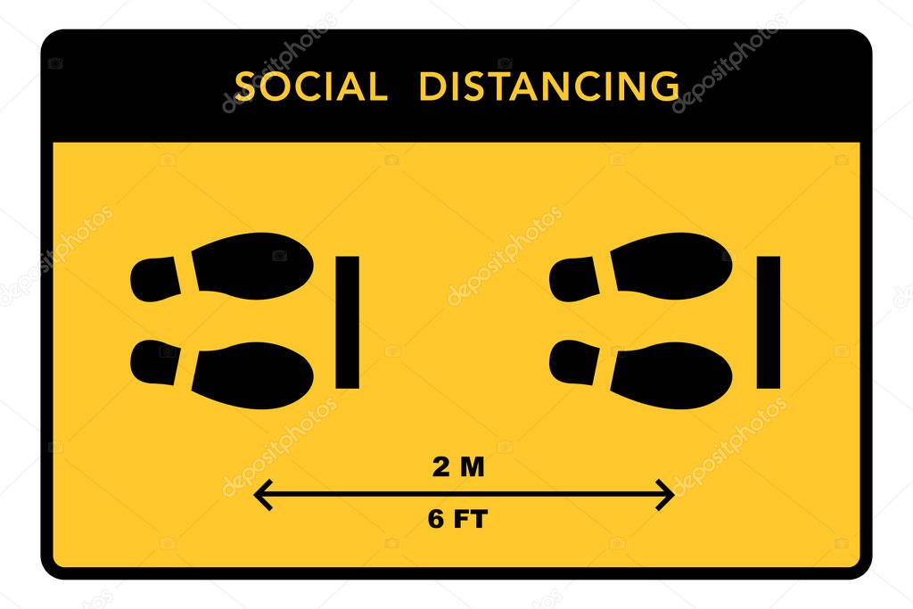 Social distancing banner. Keep the 2 meter distance. Coronovirus epidemic protective. Vector illustration