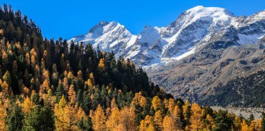 St. Moritz yakınındaki Ekim ayında İsviçre Alpleri 