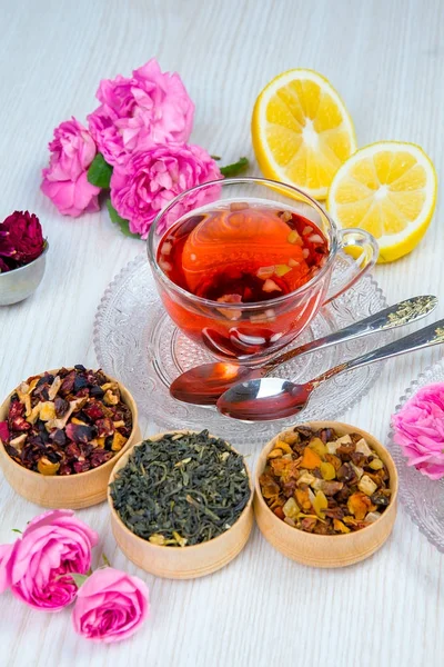 tea, fruit tea, Cup of tea, various kinds of tea, tea on the table