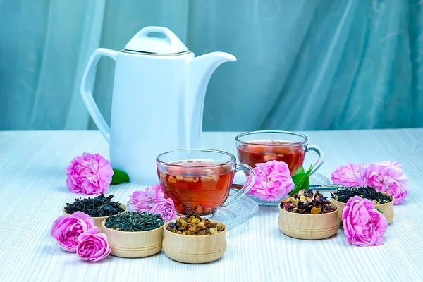 tea, fruit tea, Cup of tea, various kinds of tea, tea on the table