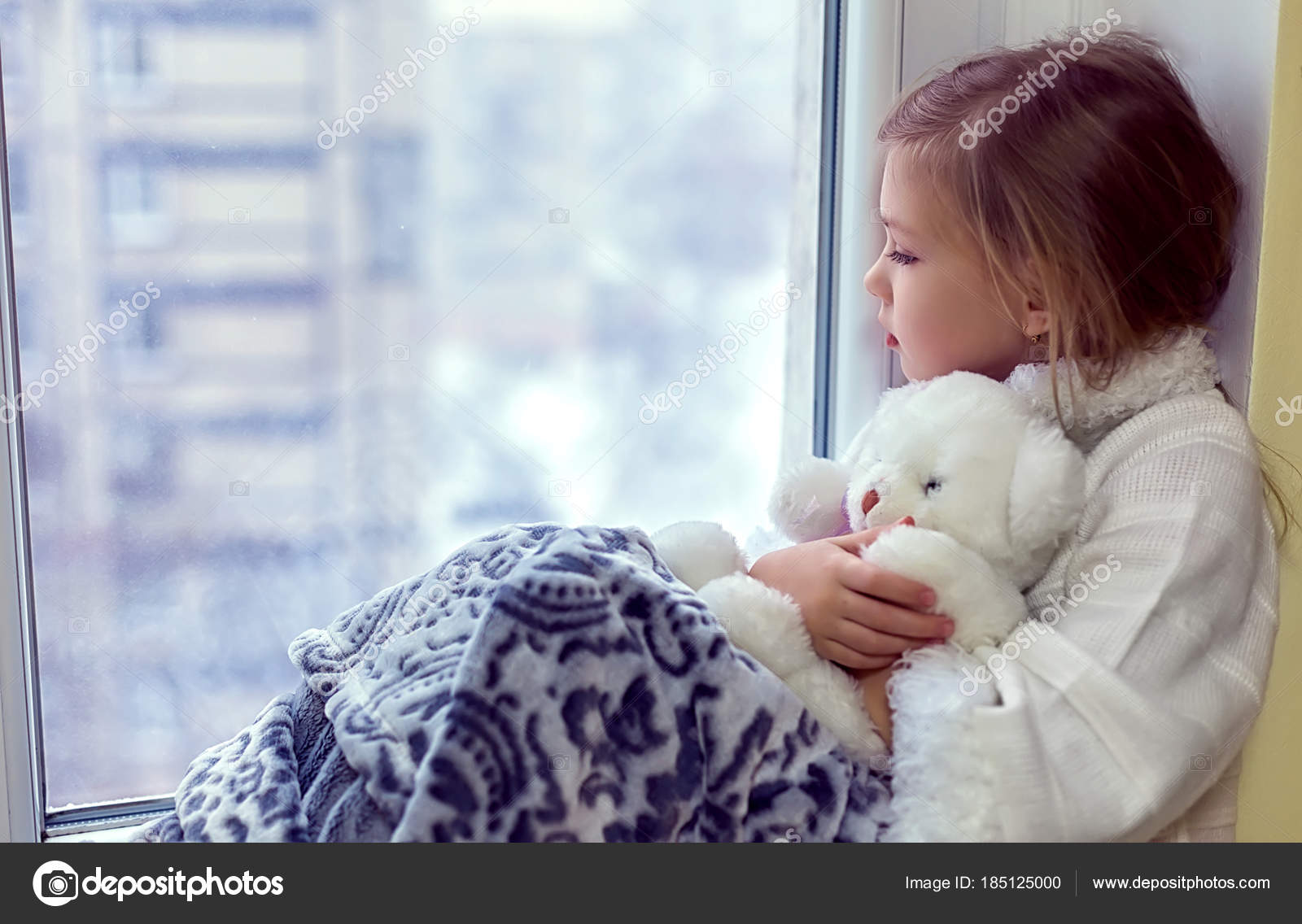 cute baby girl with teddy bear