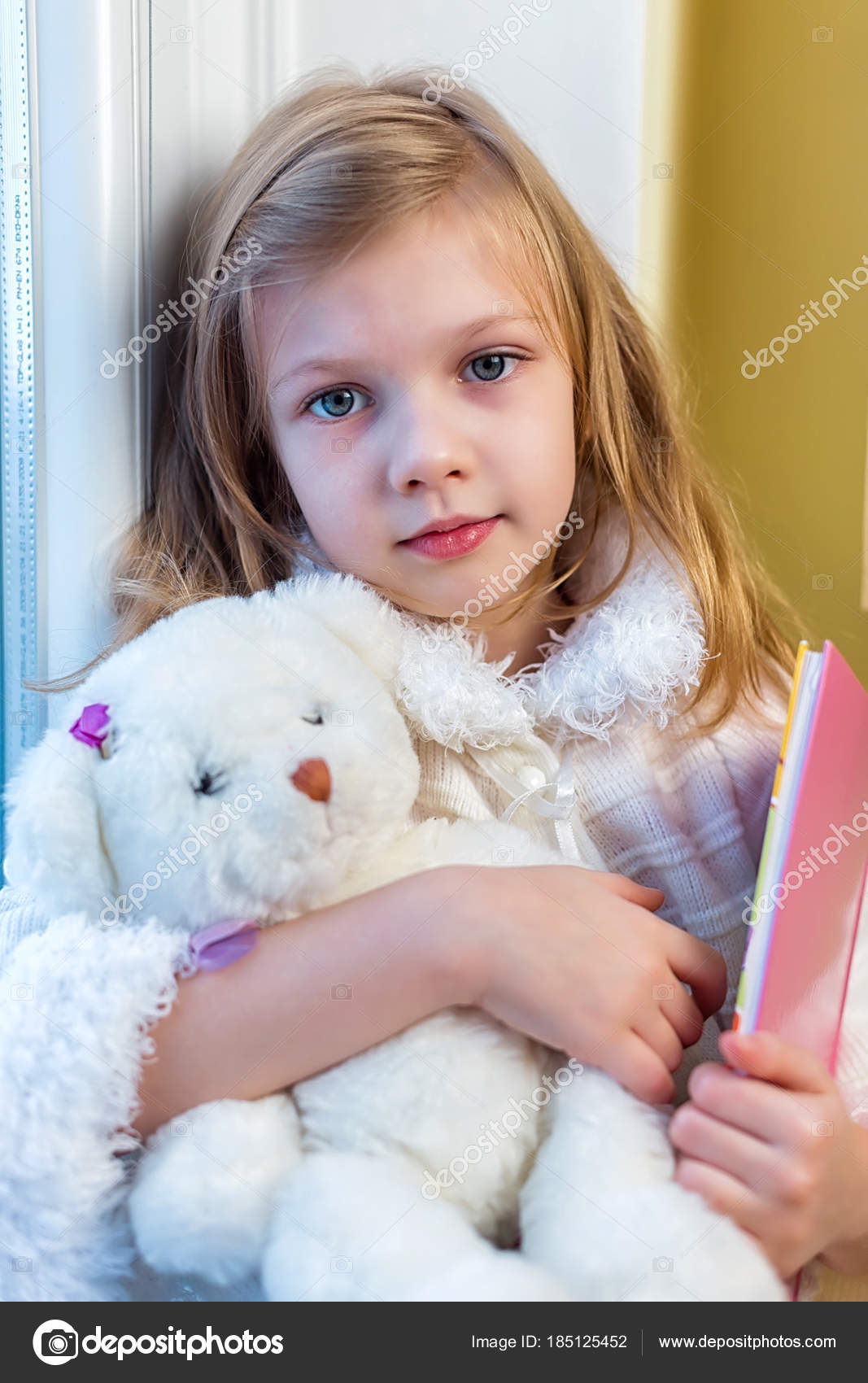 cute little girl with teddy bear