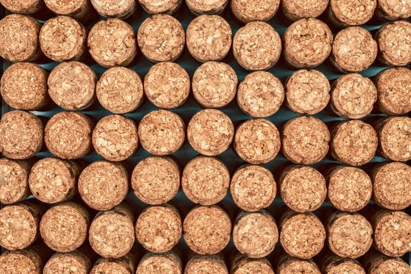 Background from textured wine corks, top view. place for text — Stock Photo, Image