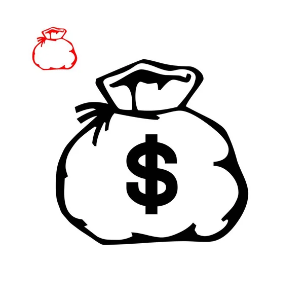 Δολάριο εικονίδιο τσάντα χρημάτων — Διανυσματικό Αρχείο