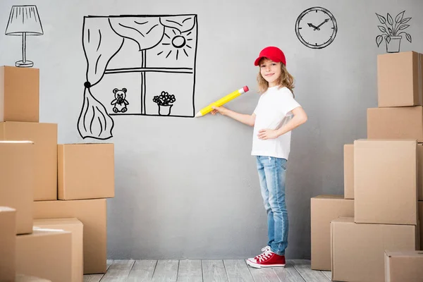 Child Home verplaatsen dag Concept — Stockfoto