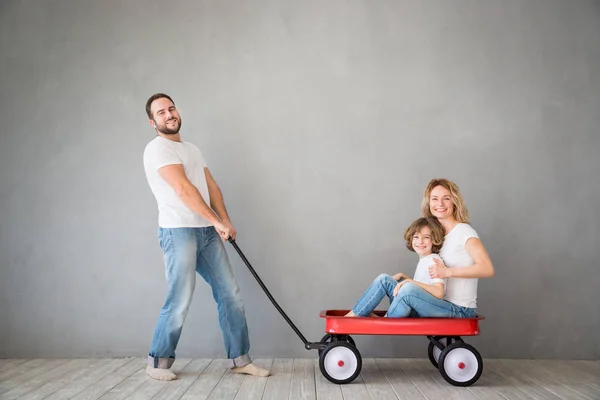 Happy family playing home — Stock Photo, Image