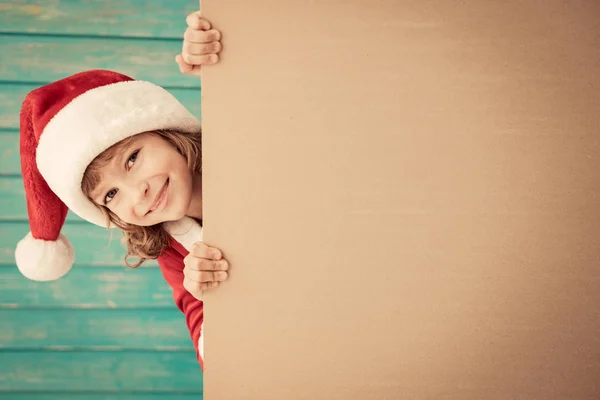 Girl holding blank banner — Stock Photo, Image