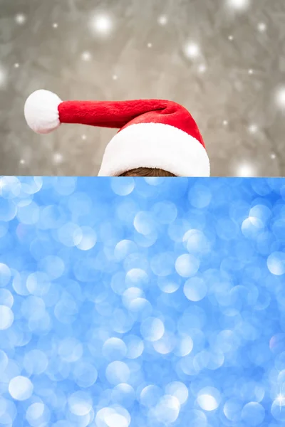 Santa Claus klobouk za banner — Stock fotografie