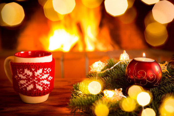 christmas wreath with lights