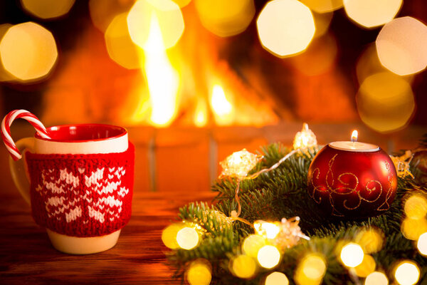 christmas wreath with lights