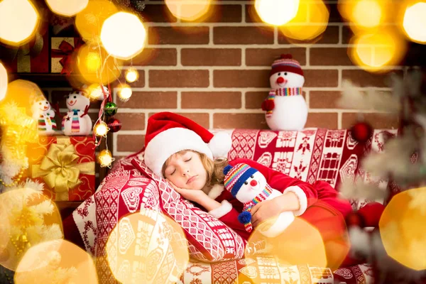 Girl sleeping near fir tree — Stock Photo, Image