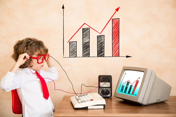 Child pretend to be businessman — Stock Photo, Image