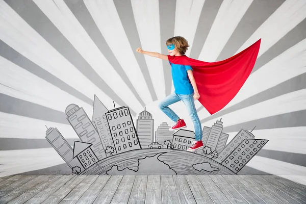 Child pretend to be superhero — Stock Photo, Image