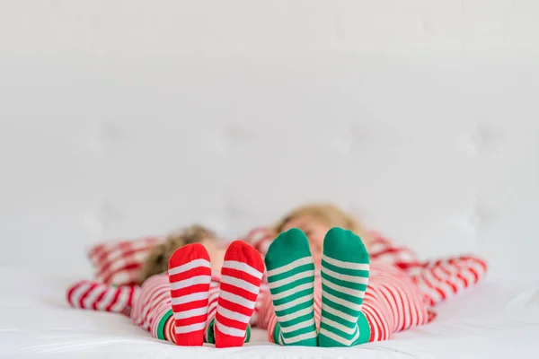 Happy family in Christmas eve — Stock Photo, Image