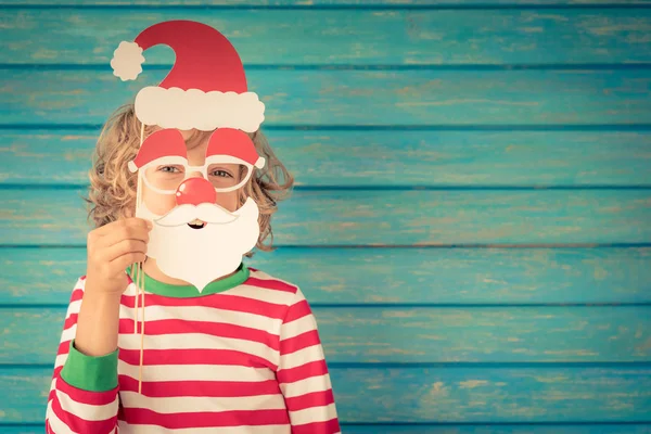 Funny kid på julafton — Stockfoto