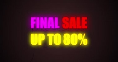 Final sale up to 80%, Final sale logo banner on red background