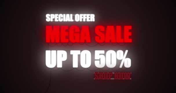 Mega Sale Final Sale Logo Banner Red Background — Stok video