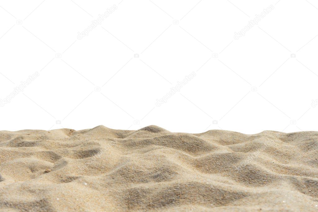 Beach sand texture di cut isolated on white background