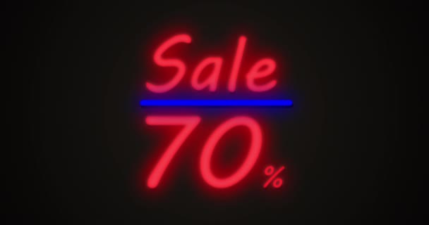 Neon Sign Sale Space Black Background — Stock Video