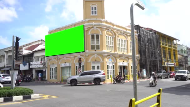 Verkehr Der Stadt Banner Green Screen Auf Dem Hintergrund Der — Stockvideo