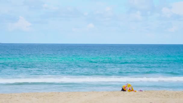 Paesaggio Spiaggia Mare Phuket Spiaggia Mare Vista Sulla Spiaggia Mare — Video Stock