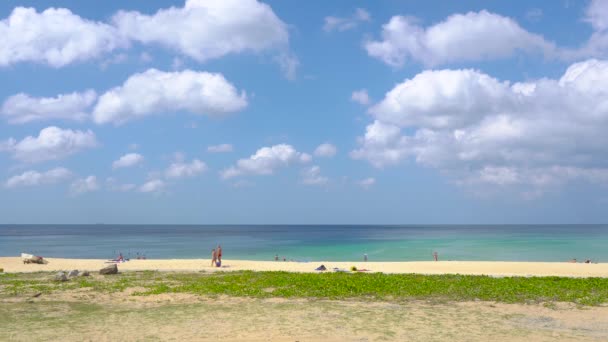 Bela Natureza Praia Mar Vista Praia Azul Mar Azul Céu — Vídeo de Stock