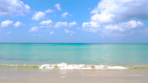 Bellissima Spiaggia Naturale Mare Vista Della Spiaggia Mare Blu Cielo — Video Stock