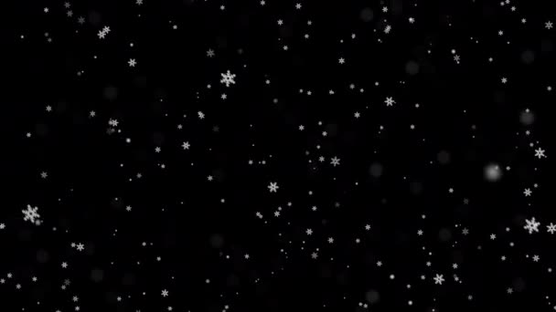 Neve Nello Spazio Sfondo Nero — Video Stock