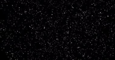 Uzayda siyah arkaplanda kar