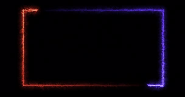 Πινακίδα Νέον Ροζ Και Μπλε Στο Διάστημα Μαύρο Φόντο Έννοια — Αρχείο Βίντεο