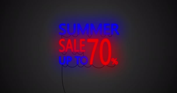 Spanduk Neon Sign Sale Pada Latar Belakang Hitam — Stok Video