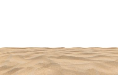 Plaj kum dokusu beyaz arkaplanda izole.