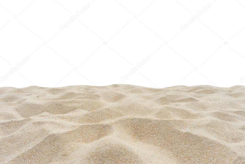Beach sand texture, Isolated on white background.