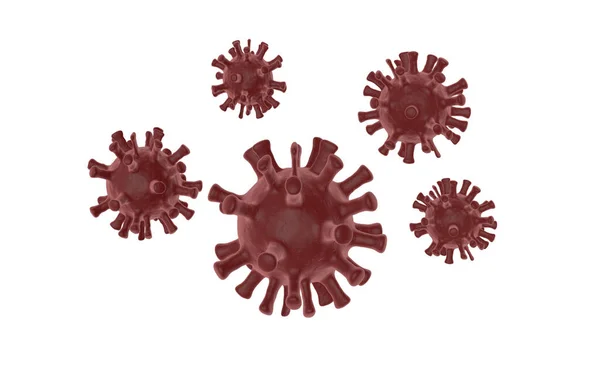 Virüs, Coronavirus, 3D Render illüstrasyon, Di beyaz arkaplanda izole edilmiş.