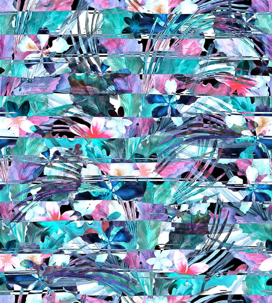 Sulu Boya Dikişsiz patchwork desen.