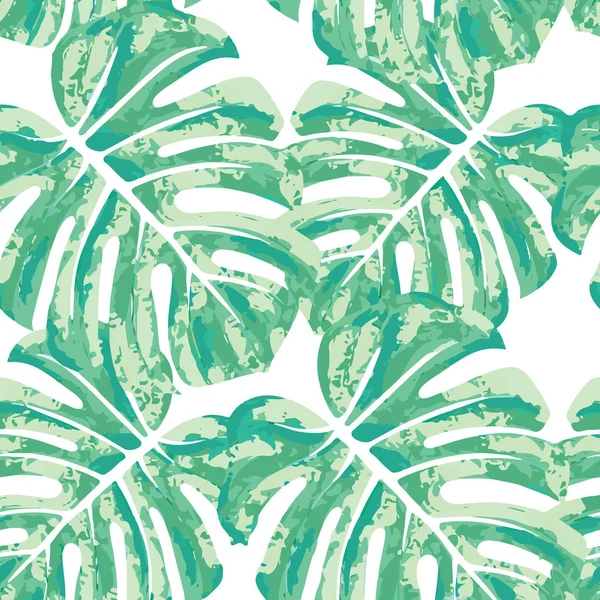 Monstera yaprakları ile vektör seamless modeli.