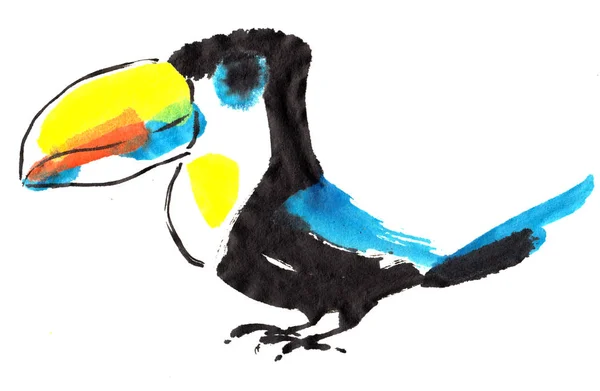 Toucan εκτύπωσης. Σκηνικό τροπικών πουλιών. — Φωτογραφία Αρχείου