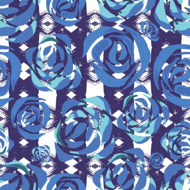 Vektör kabile çiçek Yazdır. Güllü etnik köken.