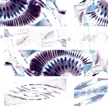 Sulu Boya Dikişsiz patchwork desen.