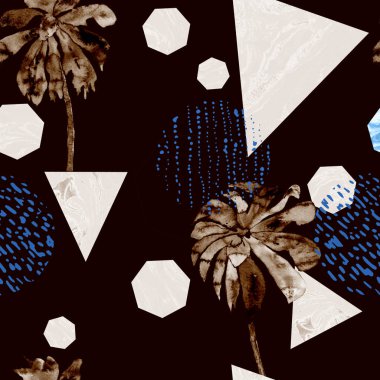 Geometrik palmiye desen. 