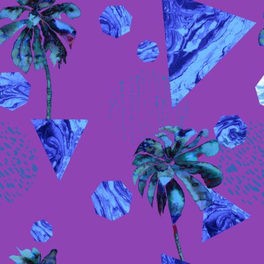 Geometrik palmiye desen. 