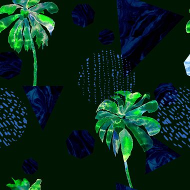 Geometrik palmiye desen. 