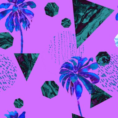 Geometrik palmiye desen. 