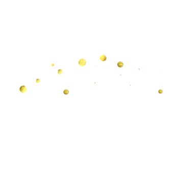 Beyaz izole vektör altın daireler. 