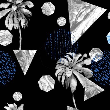 Geometrik palmiye desen. 