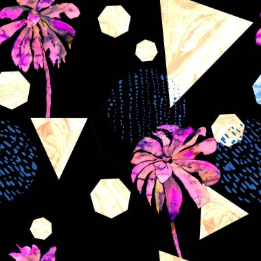 Geometrik palmiye desen. 