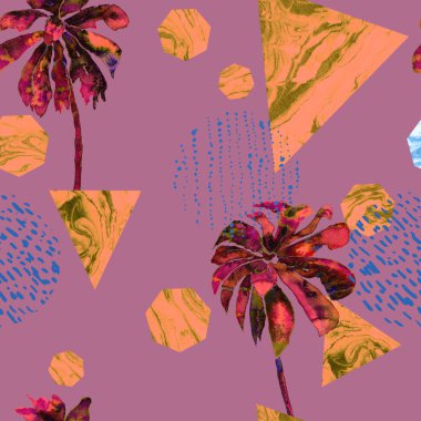 Geometrik palmiye desen. 