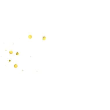 Beyaz izole vektör altın daireler. 